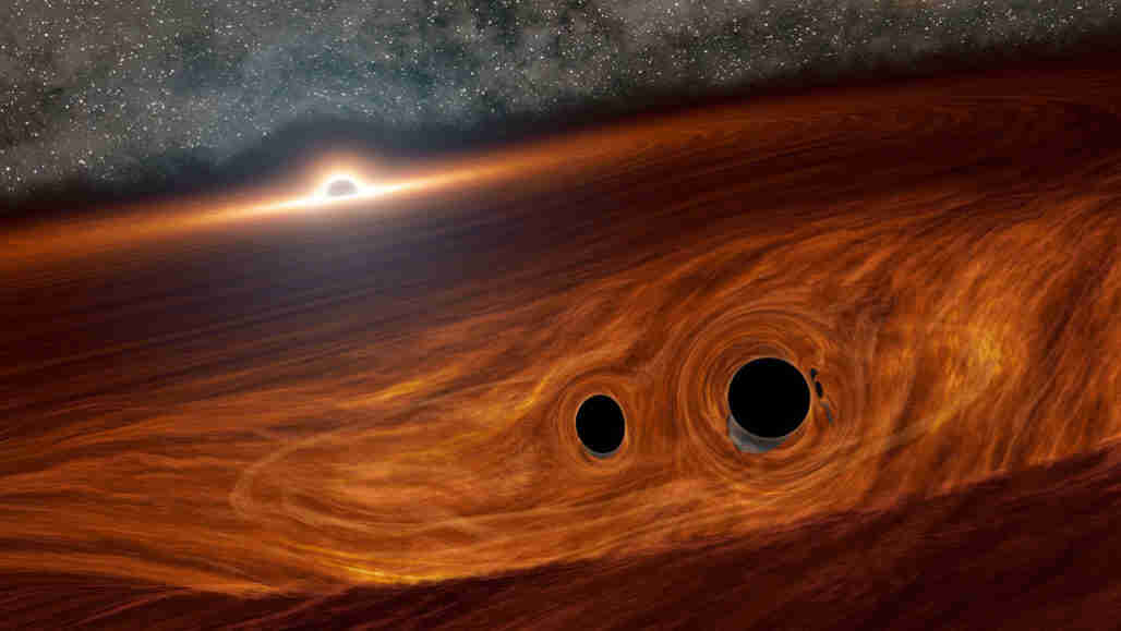 碰撞黑洞可能创造了一个令人惊讶的光火炬