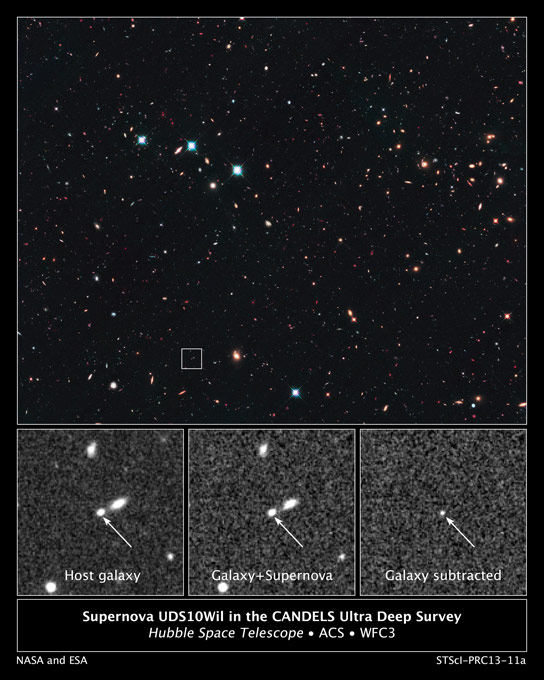 哈勃意见超新星，爆炸了10亿多年前