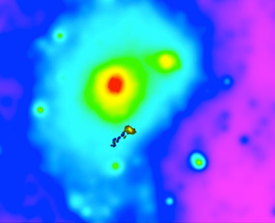 Galaxy IC3418  - 在染色行为中的星系的第一个清晰的例子