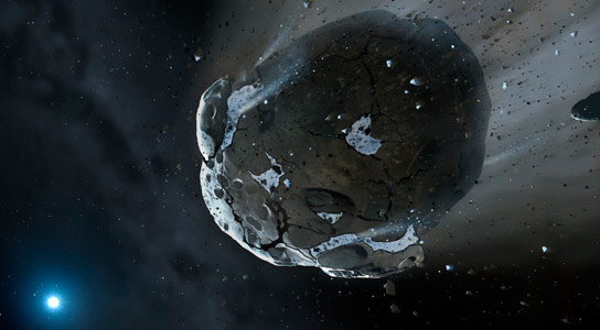 在太阳系外的岩石行星遗体中发现的水