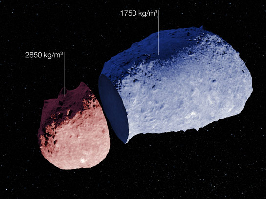 小行星可以具有高度内部结构的第一个证据