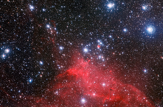 天文学家捕捉星团周围的云的新形象NGC 3572