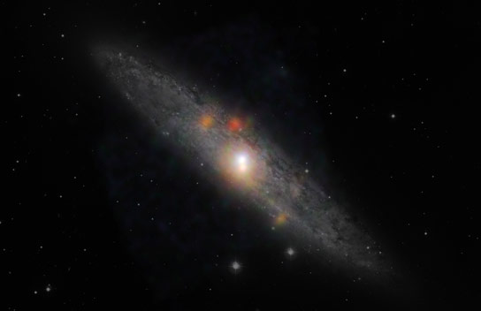 雕塑家星系的Nustar和ESO合成图像