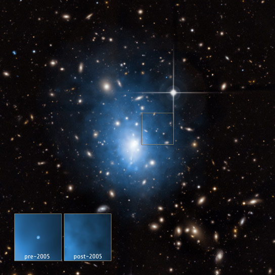 Chandra揭示了一个黑洞，摧毁了矮星系的星星