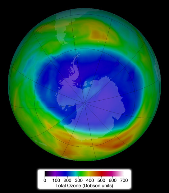 2014年与往年可比的南极臭氧洞