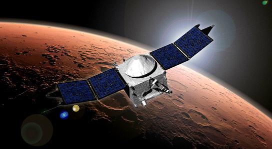 MAVEN航天器完成了火星大气层的首次深空运动