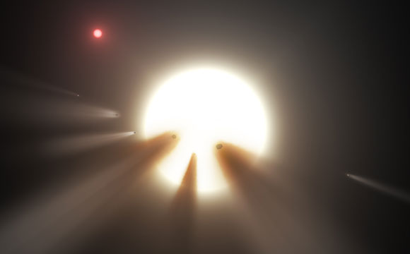 研究揭示了奇怪的星星Kic 8462852可能被彗星蜂拥而至
