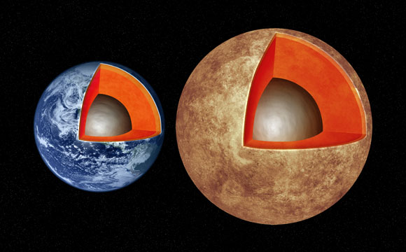 初步参考地球模型显示地球状行星有类似地形的内部