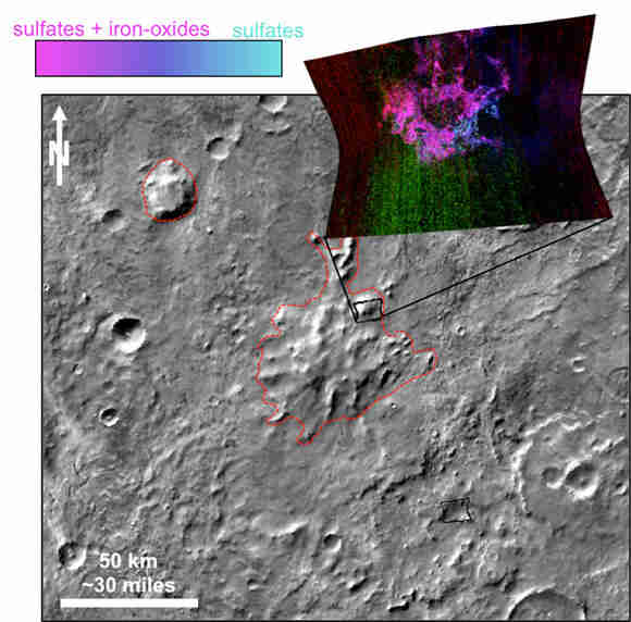 火星侦察轨道器揭示了古代火星在冰层下火山的线索