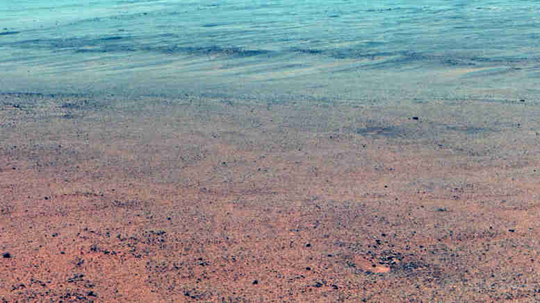 美国宇航局的机会火星罗孚检查了努力的火山口的边缘