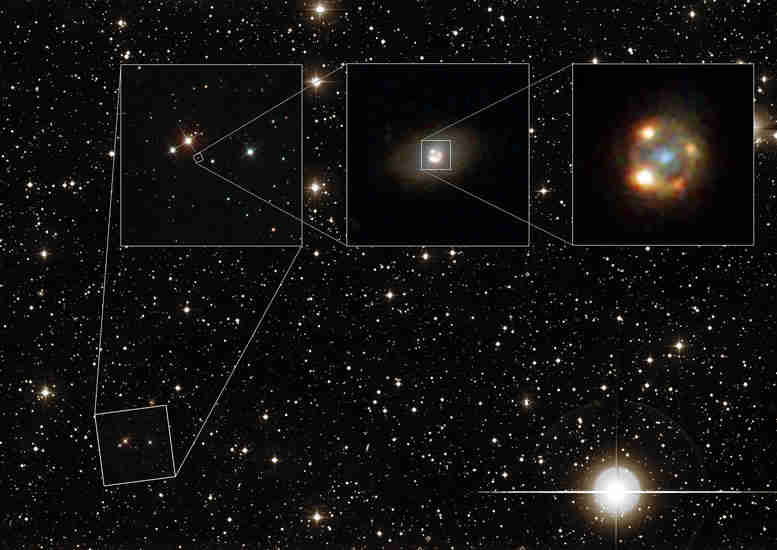 天文学家首次查看引力镜头IA超新星的哈勃图像