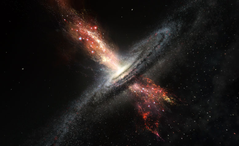 ESO的VLT观点是来自超大分离的黑洞风的星星