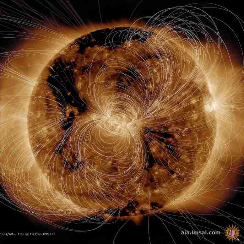 美国宇航局的太阳能动力学天文台揭示了太阳的磁场