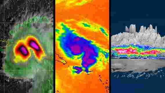 来自不同NASA卫星的多利安飓风的多重视角
