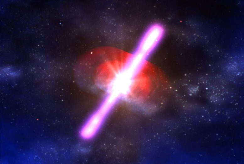 天文学家在神秘的伽马射线爆发中定位光子的起源