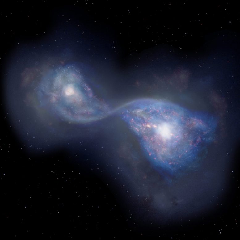 Alma发现了合并星系的最早例子