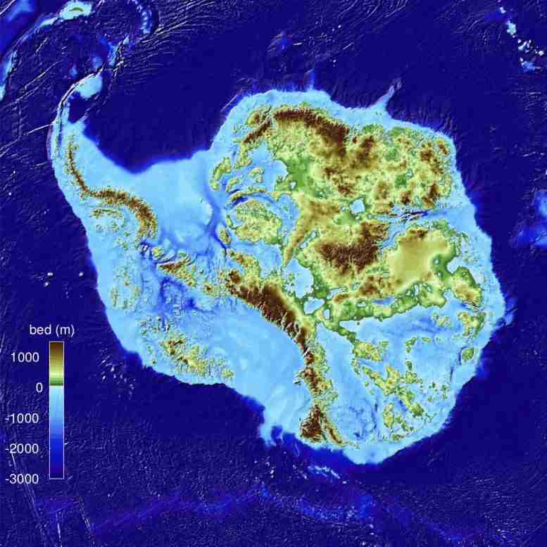 高精度地图显示了南极冰原下的土地状况