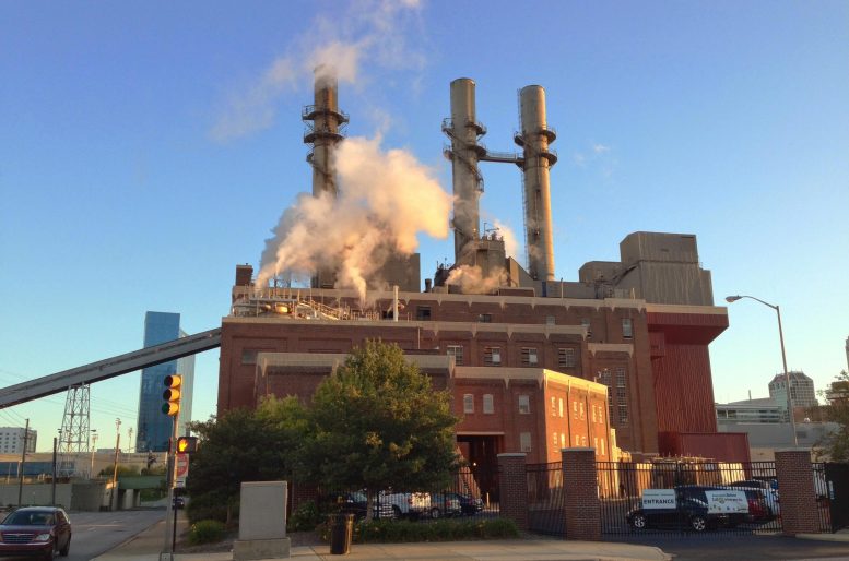 通过烟幕从烟囱擦洗CO2的清洁工业排放