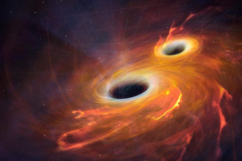 X射线和引力波照射的大规模黑洞碰撞