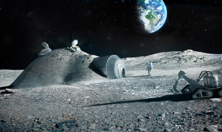 使用宇航员废物在月球混凝土中建立月球基地