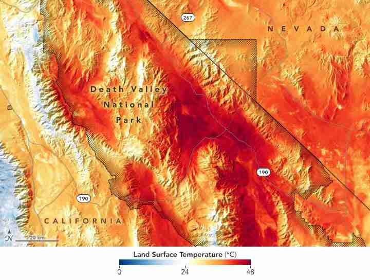 ECOSTRESS在太空站上监测死亡谷中的极端高温