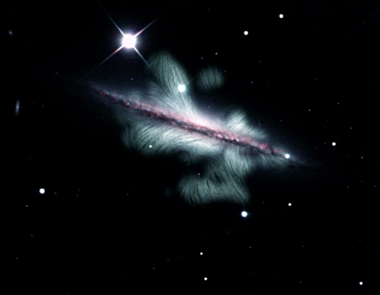 螺旋星系的磁场：远端线延伸到Galaxy的磁盘之外