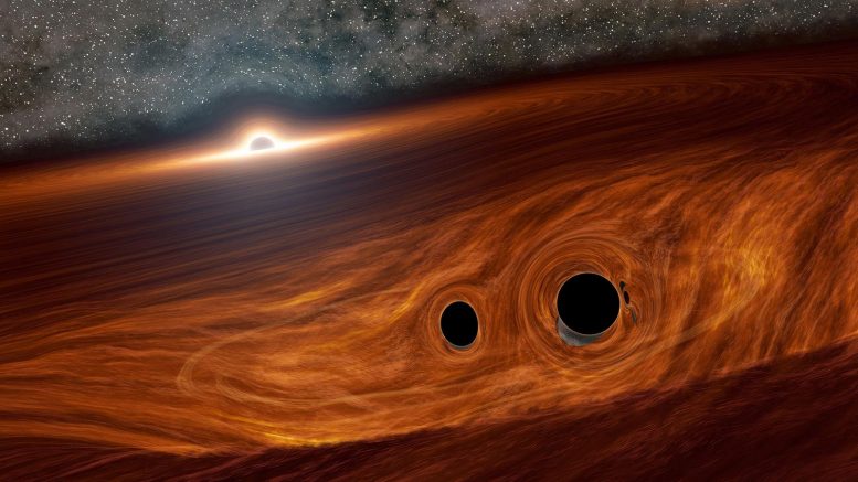 天文学家相信他们已经从一对碰撞的黑洞中发现了第一个已知的耀斑