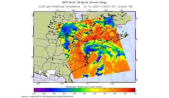 NASA的大气红外测深仪监视热带风暴“费伊”号袭击了东海岸