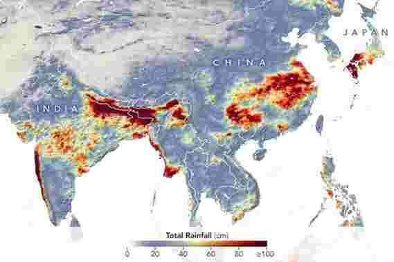 过度的季风雨洪水亚洲刺激致命洪水