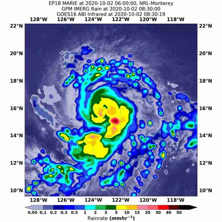 从太空俯视暴风雨，美国宇航局发现大雨在玛丽亚飓风的视线中响起