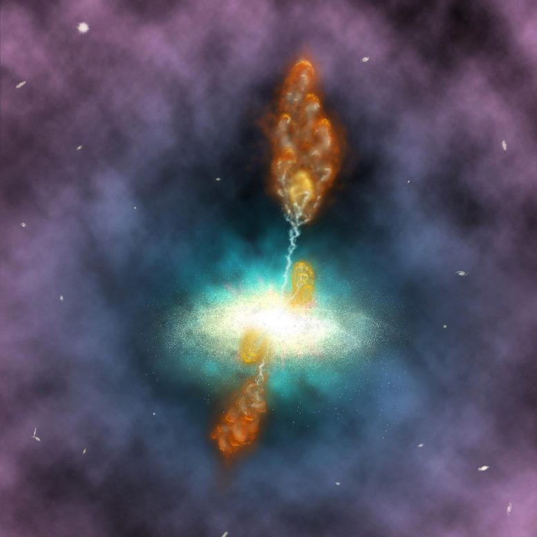 从凤凰星系集群的心脏的黑洞中检测到爆破的热气体喷射
