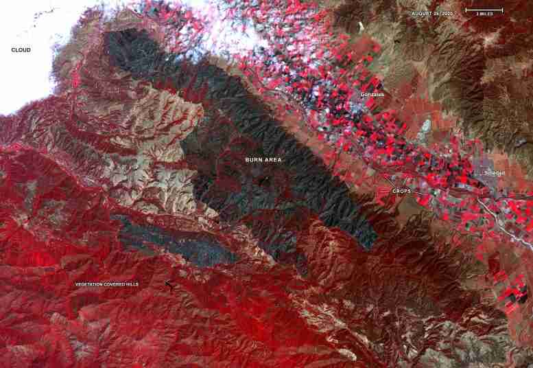 美国宇航局从空间和空中追踪加利福尼亚的野火