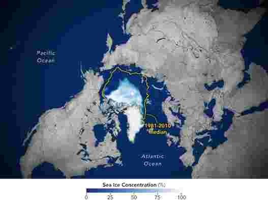 北极海冰在记录上达到最低最低限度