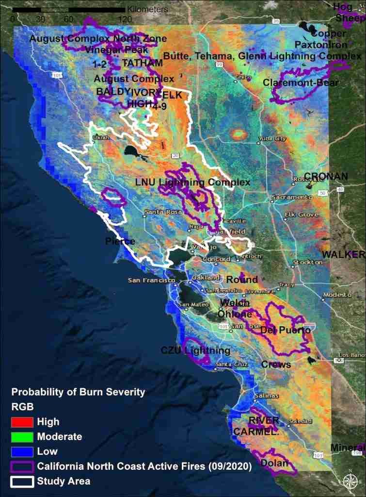 1984年以来加州北加州沿海范围崛起的高度严重性野火