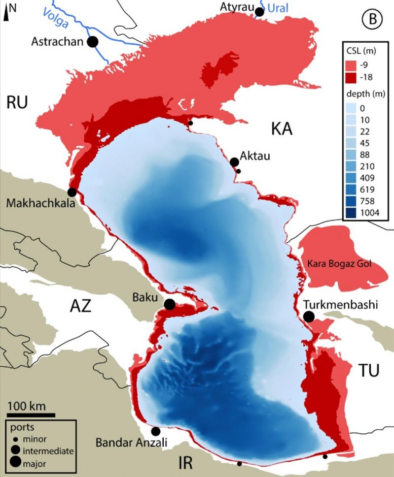 里海危机的毁灭性影响：不断下沉的海平面危及生物多样性，经济和区域稳定