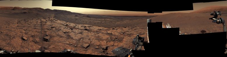 令人惊叹的火星全景庆祝美国宇航局的好奇号火星在火星上的第3,000天