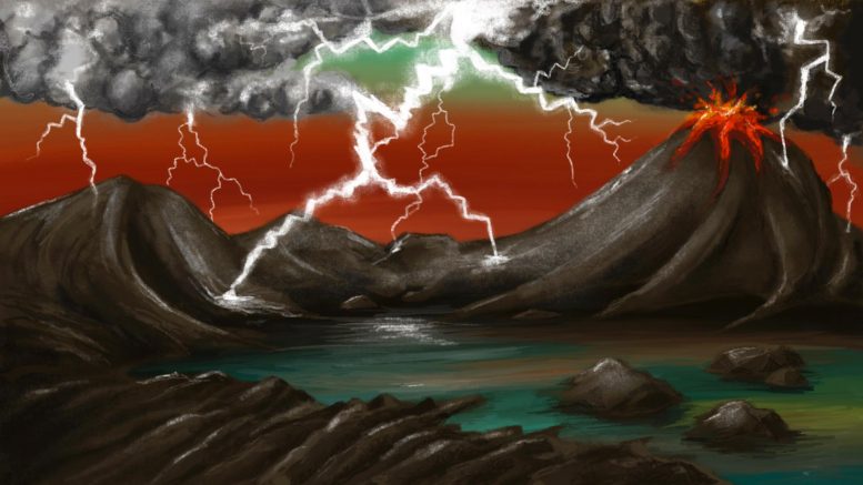 雷击在地球生命的起源中起着至关重要的作用，与陨石一样重要