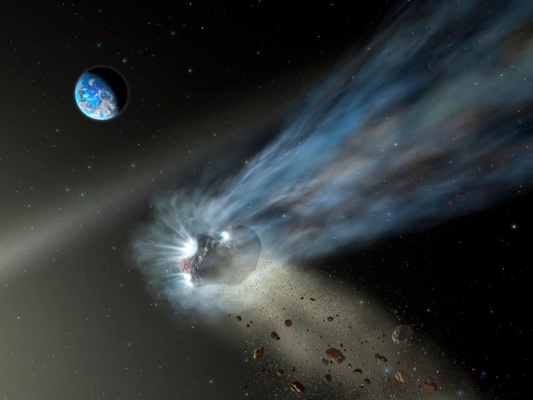 Comet Catalina的发光尾巴表示彗星向岩石行星提供碳