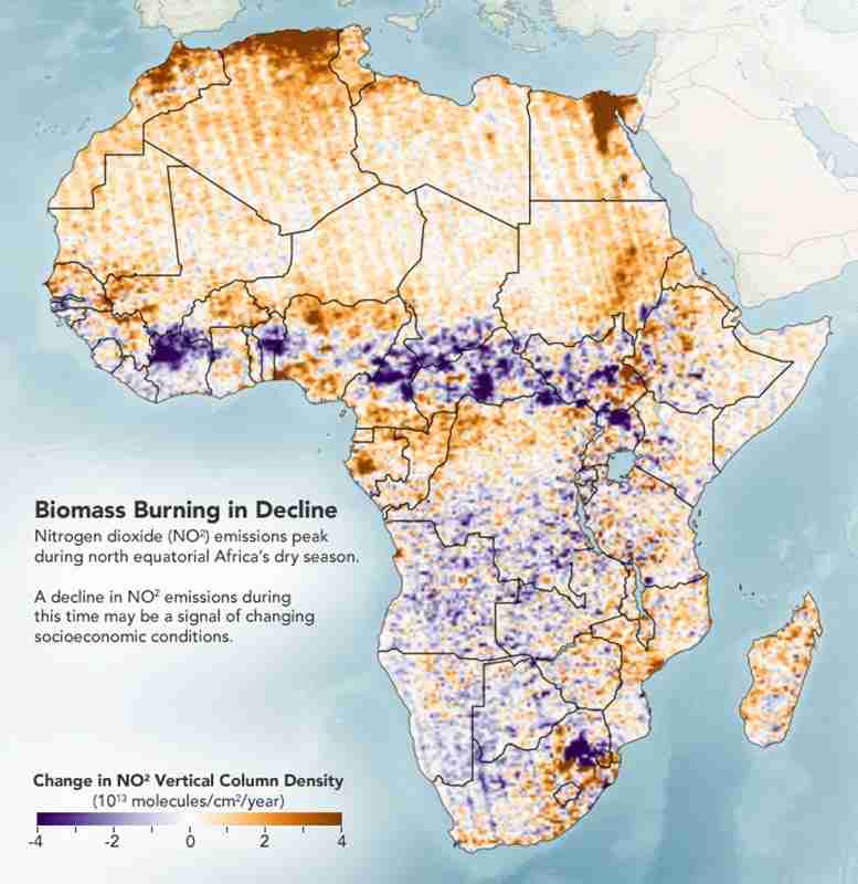 非洲部分地区的空气污染意外减少