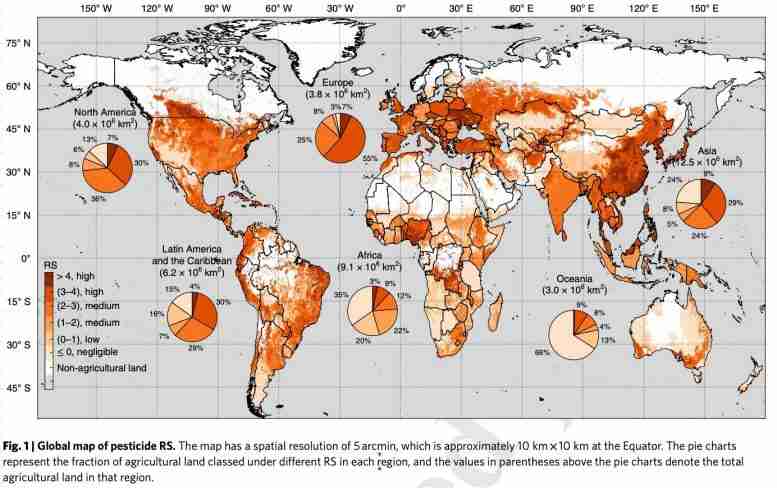 有64％的农田面临农药污染的风险-在168个国家的全球农业用地地图中被揭示