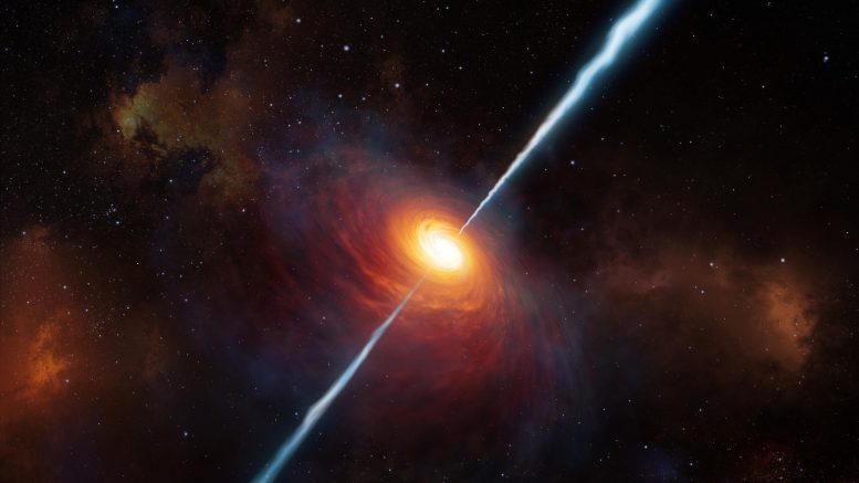 关于早期宇宙从黑洞动力宇宙喷射130亿光年的新线索